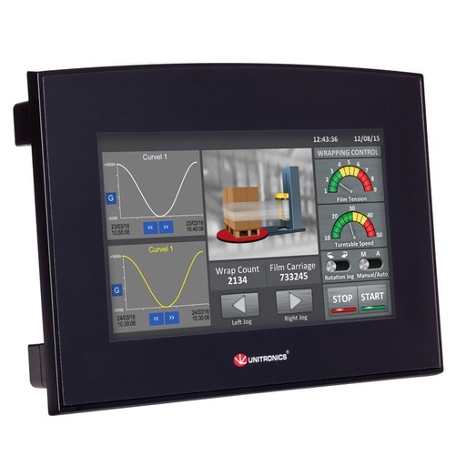 [SM70-J-TA22] SM70-J-TA22 PLC+HMI Samba con pantalla táctil de 7″, 12 entradas digitales, incluyendo 1 entrada HSC/codificador de eje, 2 entradas analógicas, 2 entradas PT100/TC, 8 salidas transistor, 2 salidas analógicas
